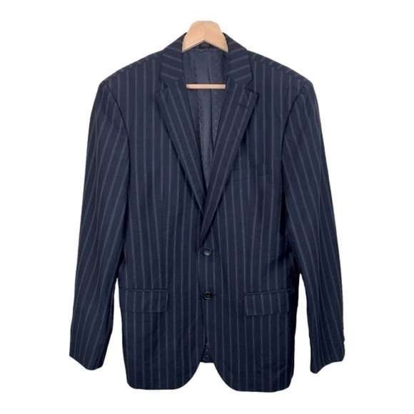 Hugo Boss 38R Selection Navy Pinstripe Fratelli Tallia di Delfino Suit Jacket - Picture 1 of 14